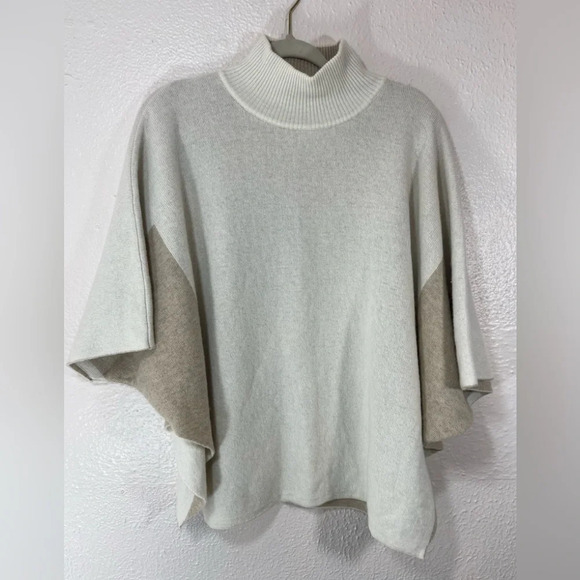Note di Anita Merino Wool/Cashmere Blend Sweater Poncho Women’s OS Italy Neutral - Picture 10 of 10